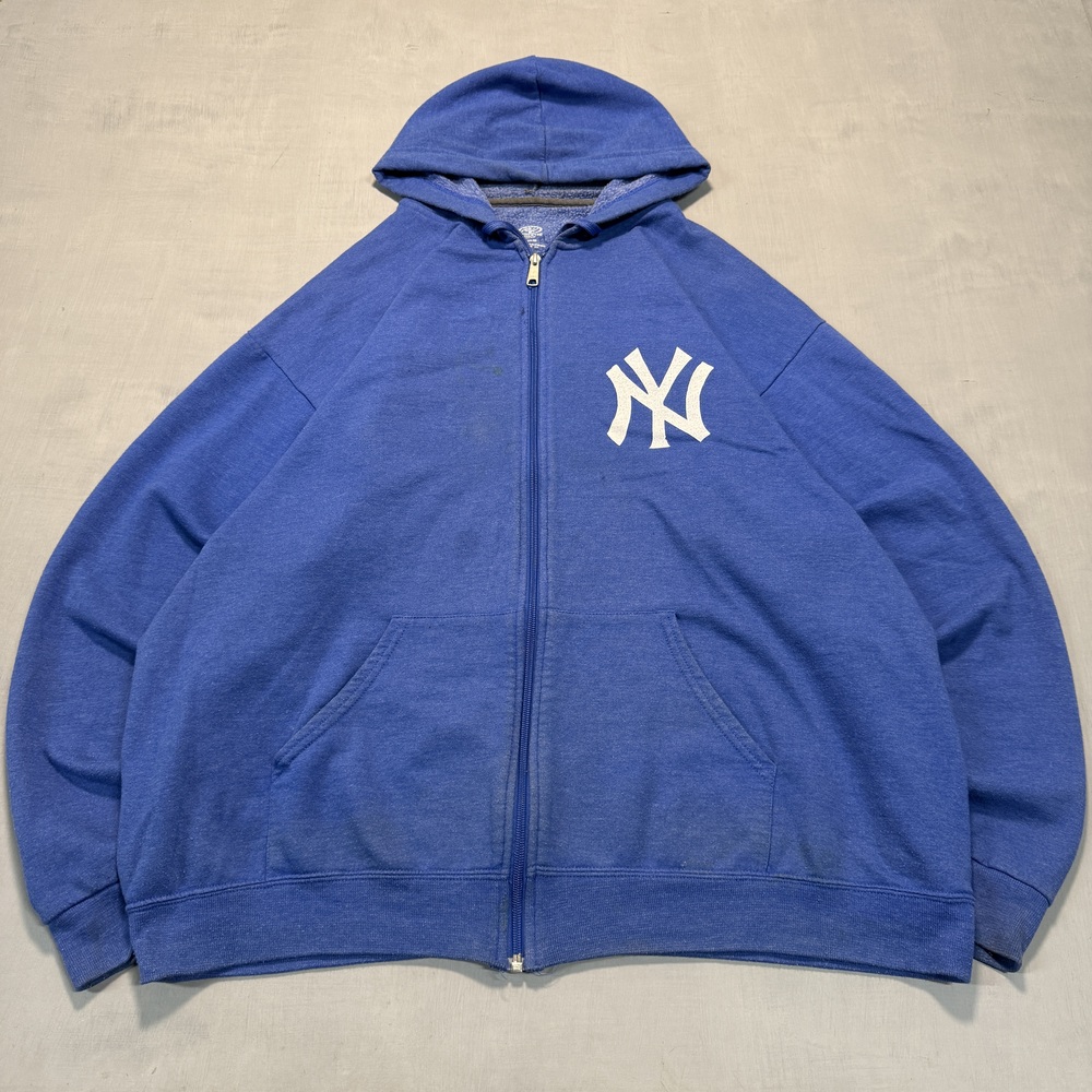 Printed Athletic Works Men's zip-up hoodie Y2K Blue Size XL